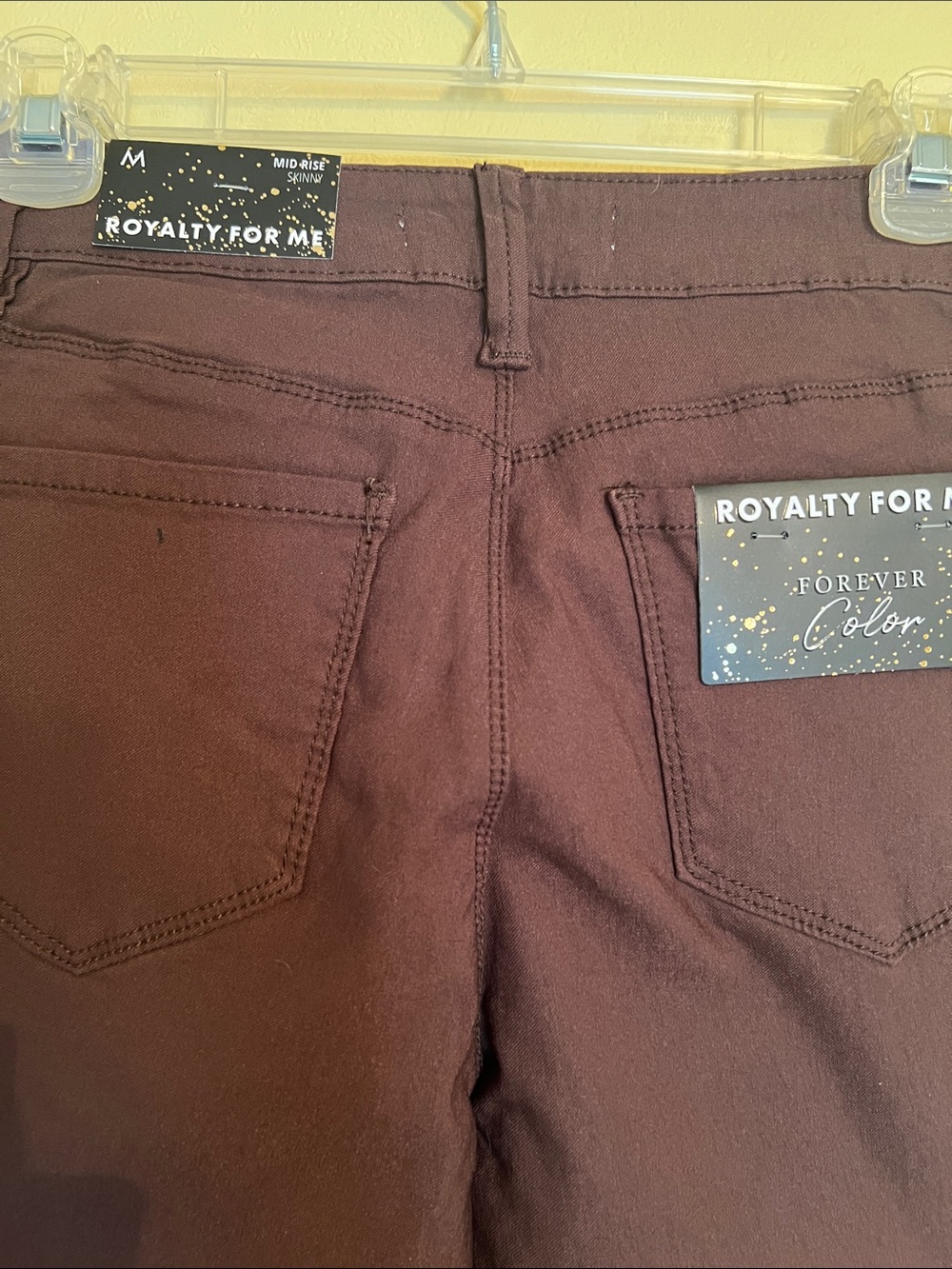 Royalty For Me Women's Skinny Jeans - Burgundy - Picture 4 of 6